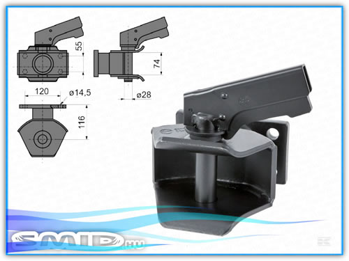 AK 53-B SMID Vonóhorog alkatrész Csapos vonófej 25 km/h-ig utánfutó alkatrész